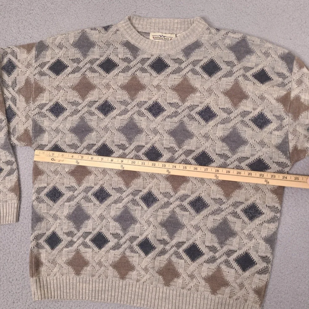 Vintage 90s‎ Natural Issue Sweater Mens XL Tan Brown Textured Cotton Knit